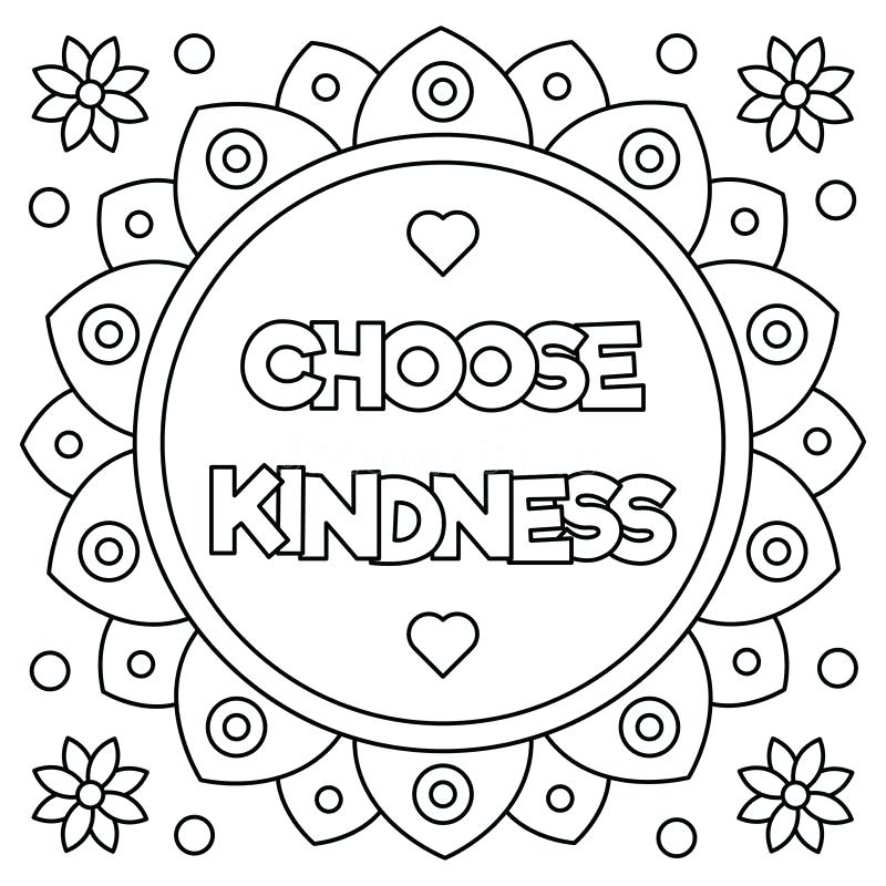 800x800 Be Kind Coloring Page Vector 17048840coloring Pictures Of Kindness