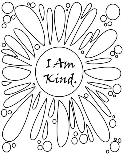 400x500 Be Kind Coloring Page Color Bros