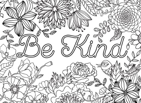 490x361 Be Kind Coloring Page Free Drawing Board Weekly