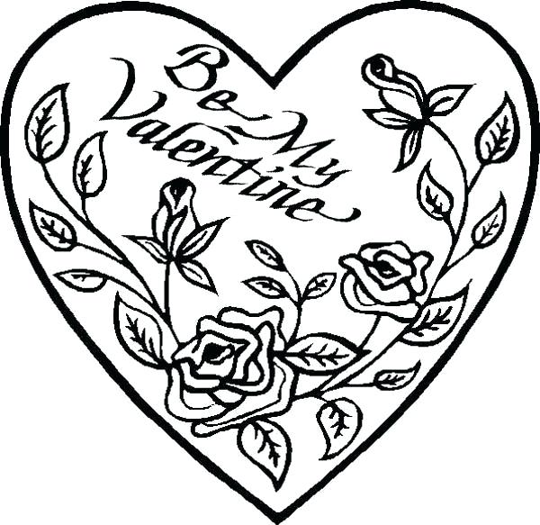600x583 Be My Valentine Coloring Pages
