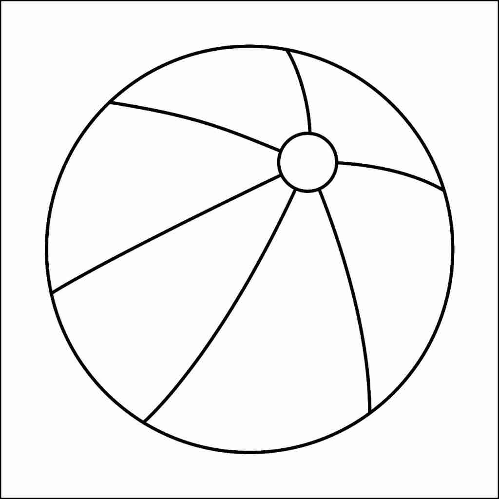 1024x1024 Beach Ball Coloring Page 2