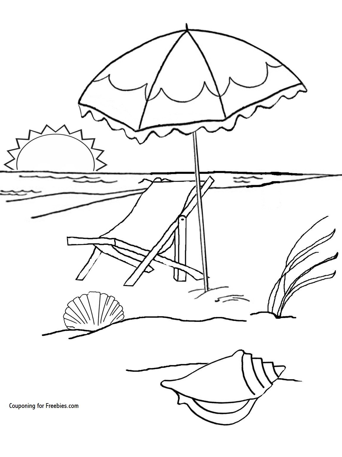 1152x1536 Free Summer At The Beach Coloring Page!