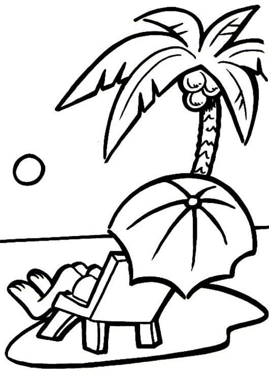 530x735 Beach Coloring Pages