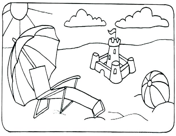 618x478 Beach Scene Coloring Page
