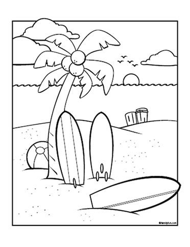 372x482 Beach Printable Coloring Pages