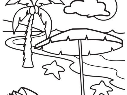Beach Scene Coloring Pages