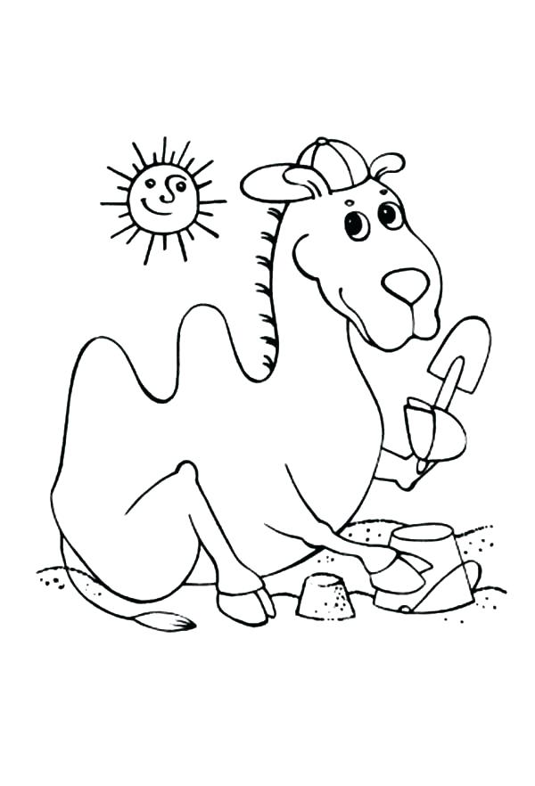 600x882 Free Printable Beach Scene Coloring Pages At The Summer Camel