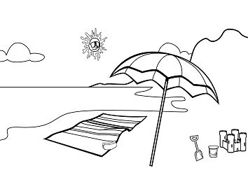 354x250 Beach Coloring Pages