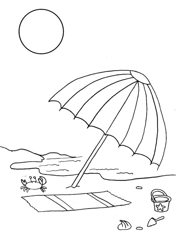 Beach Umbrella Coloring Page