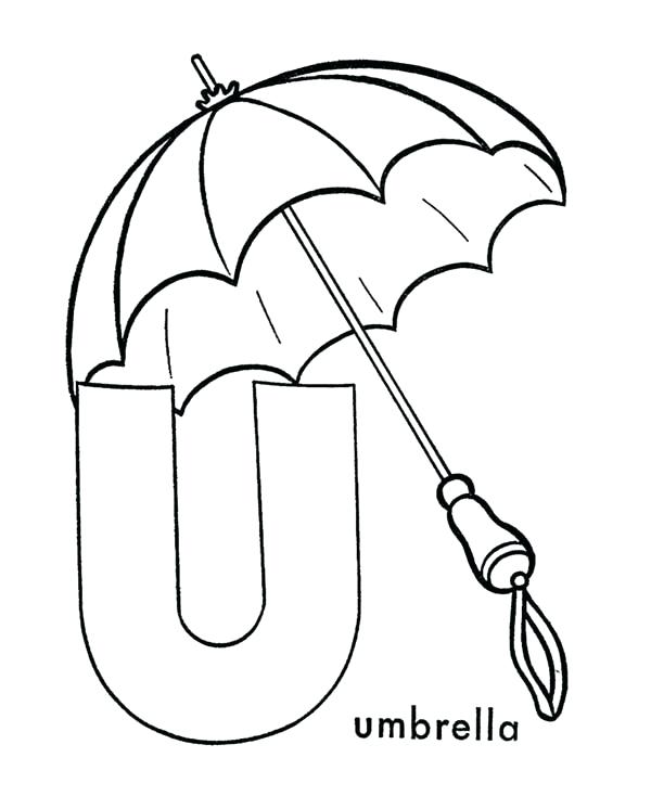 600x734 Umbrella Coloring Sheet Capital Letter U Is For Umbrella Coloring