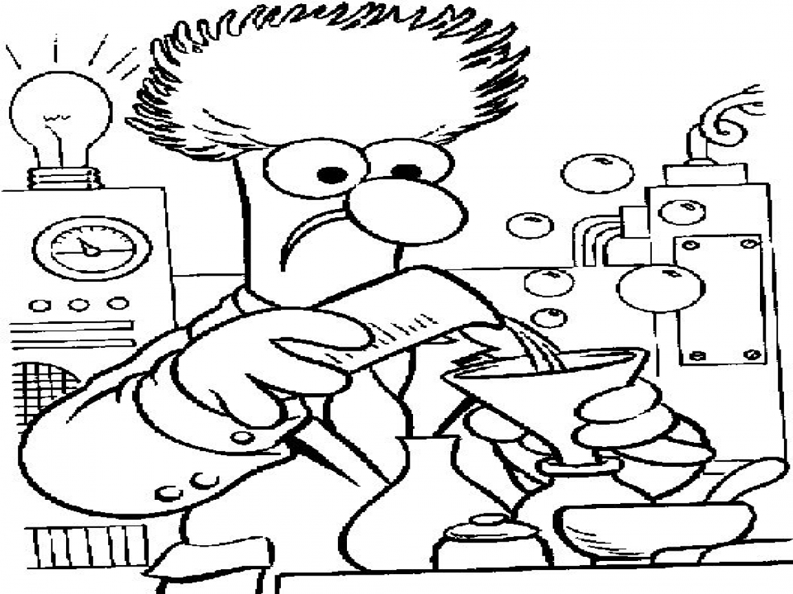 1152x864 Bunsen B Coloring Book Drawing Muppets Chemical Page Beaker