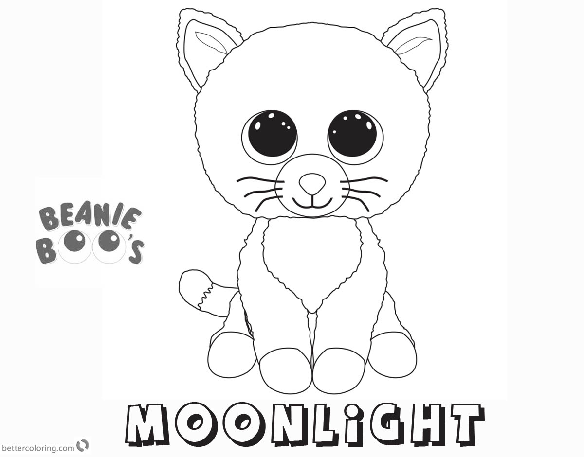 1200x940 Beanie Boo Coloring Pages Cat Moonlight