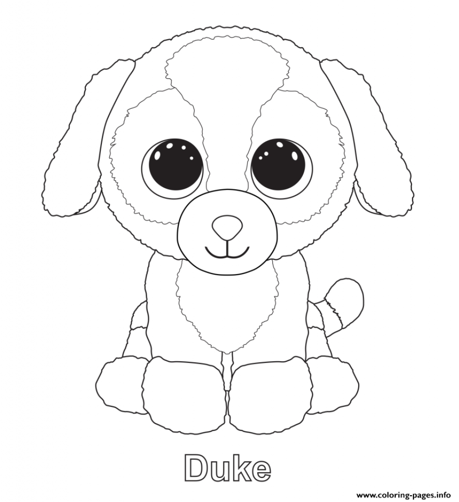 937x1024 Beanie Boo Coloring Page Simple Duke Pages Printable With Regard