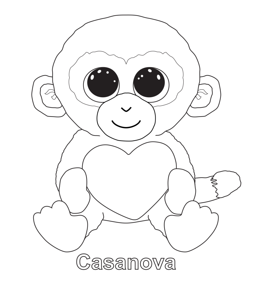 869x960 With Beanie Boo Coloring Page