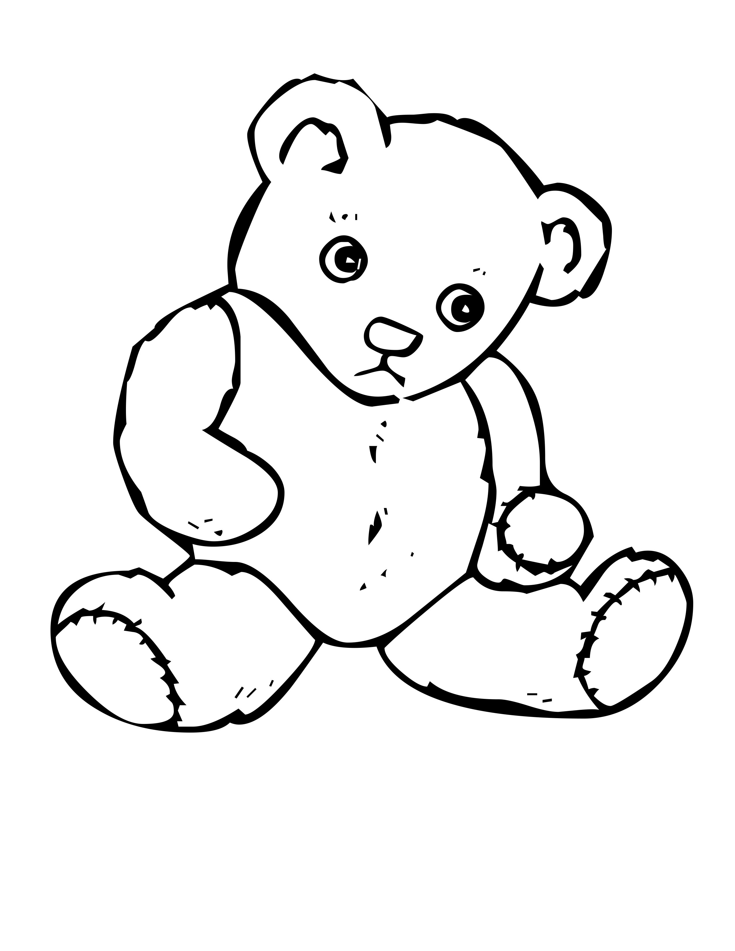 2550x3300 Free Printable Teddy Bear Coloring Pages For Kids