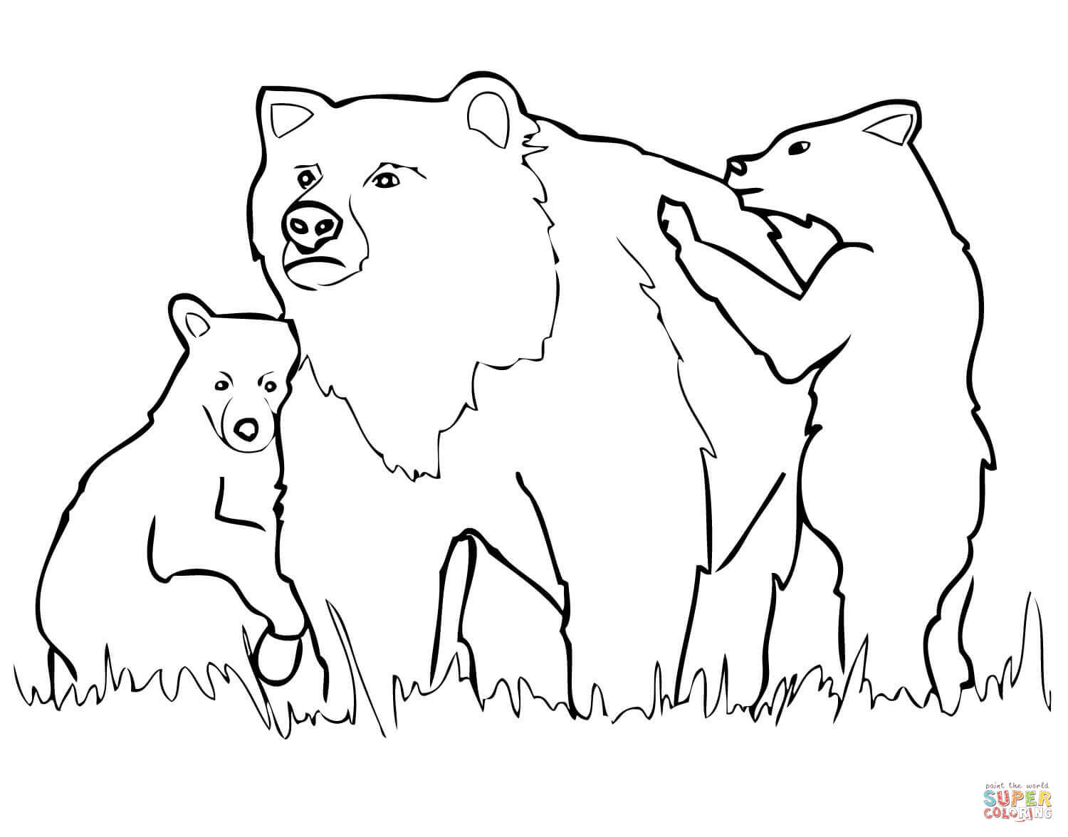 1500x1176 Bear Cub Coloring Pages Grizzly Mother And Cub