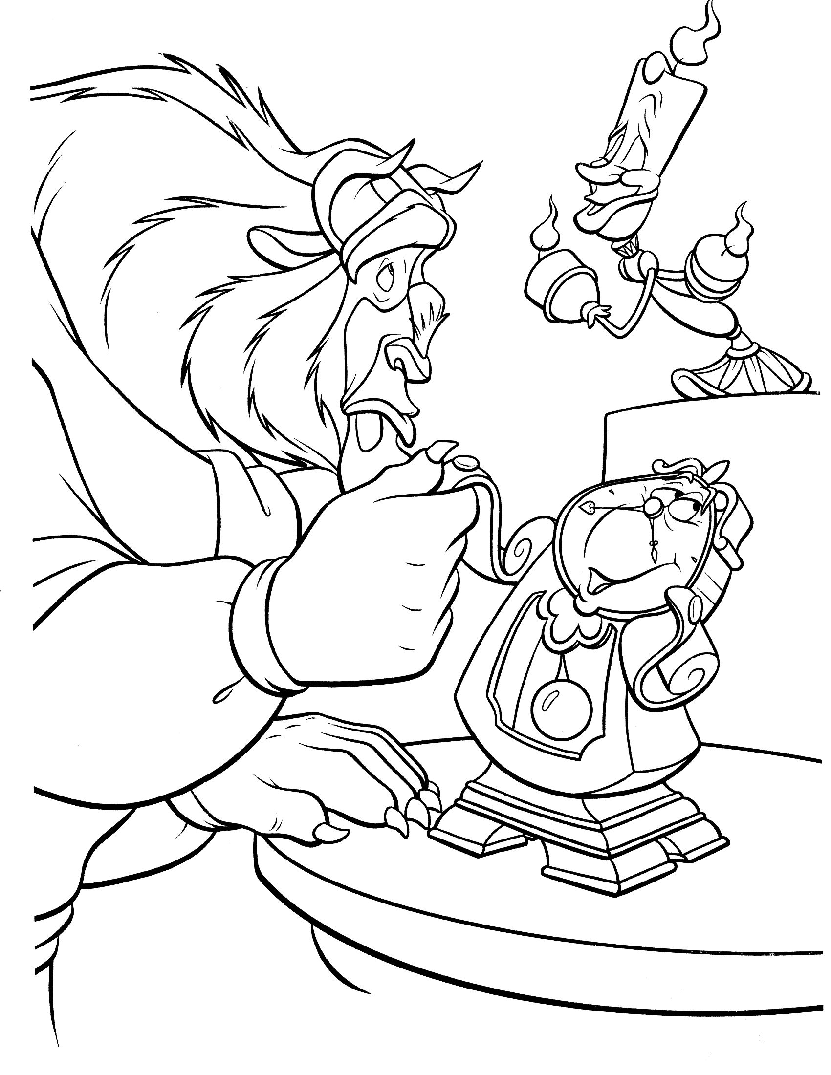 1700x2200 Beauty And Beast Coloring Page 13