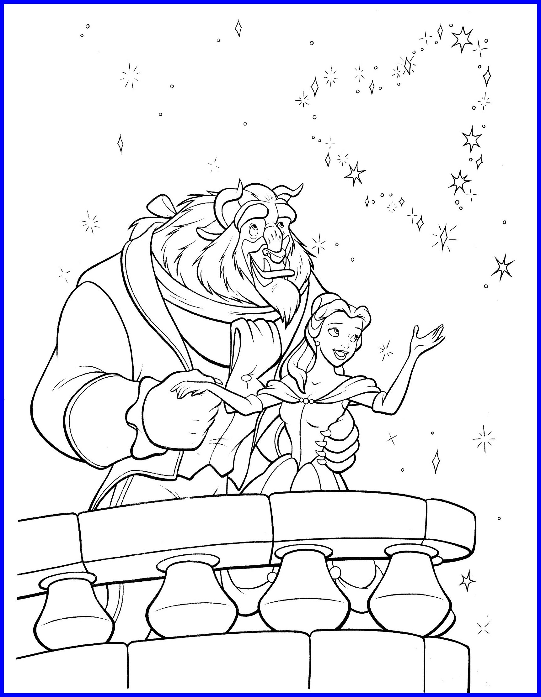 1724x2224 Fascinating Beauty And Beast Coloring Page U Coloringcolor
