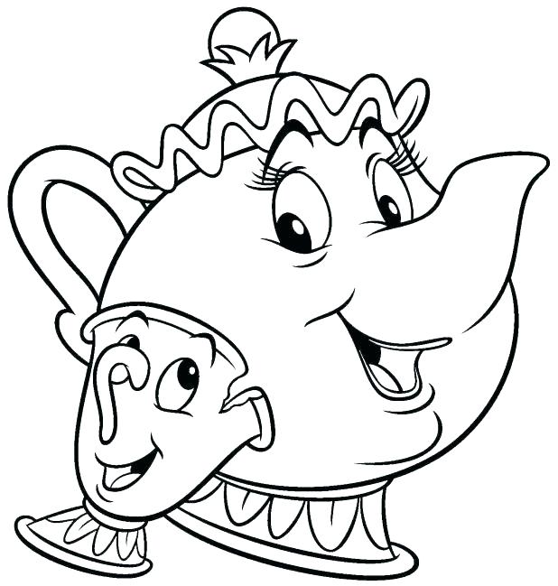 618x649 Mrs Potts Coloring Page Beauty And The Beast Coloring Pages Beauty