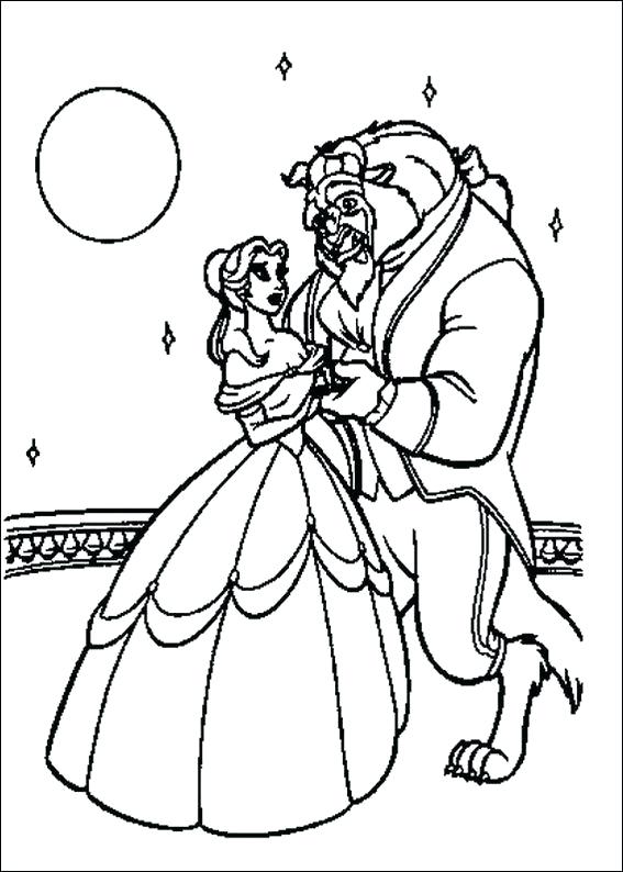 567x794 Beauty And The Beast Coloring Pages Beauty And The Beast Dancing