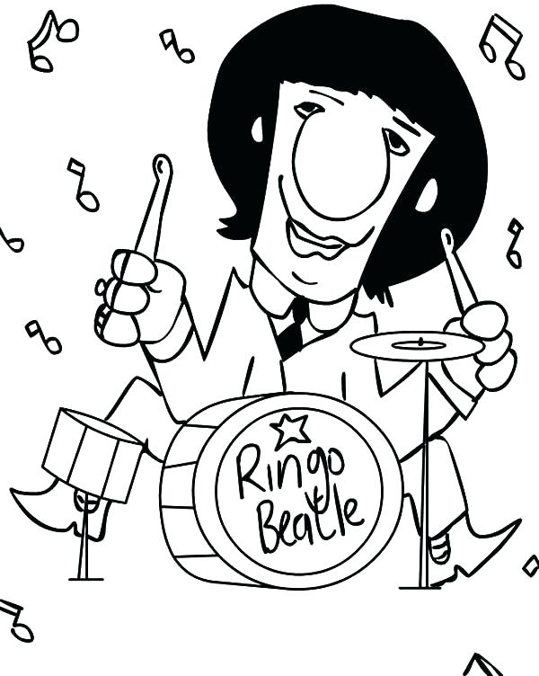 600x752 Beatles Coloring Book Coloring Book Drummer Coloring Pages