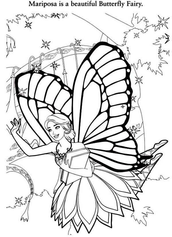 600x827 Barbie Mariposa Is A Beautiful Butterfly Fairy Coloring Pages