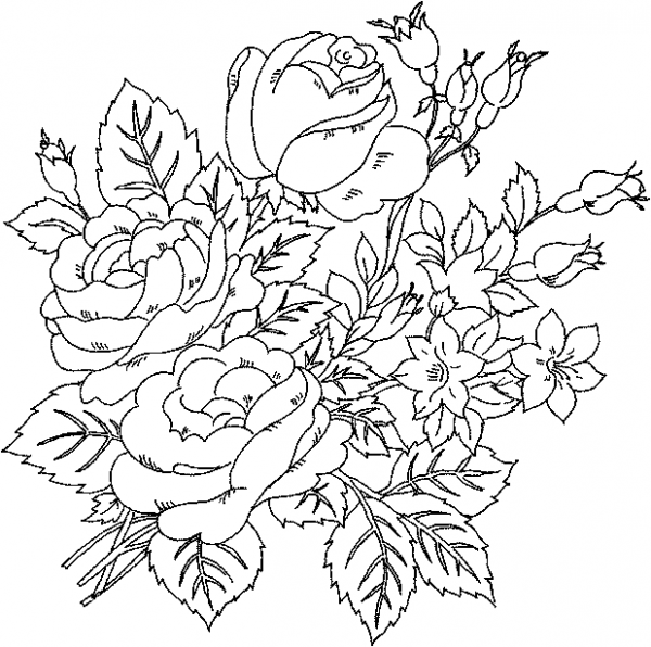 600x596 Pin By Birgit Keys On Clip Art Flowers Coloring