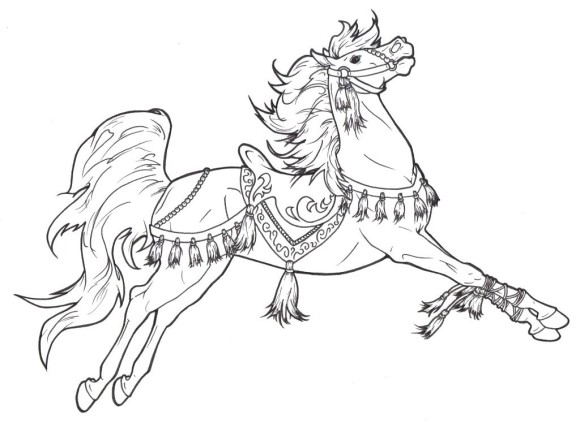 580x423 Coloring Pages Of Beautiful Horses