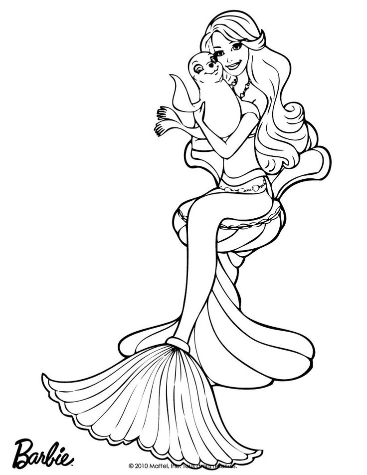 Beautiful Mermaid Coloring Pages
