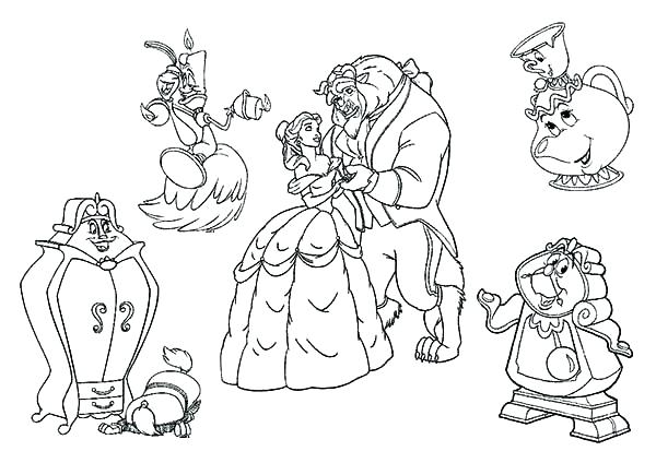 600x424 Beauty And The Beast Coloring Page Beauty And The Beast Coloring