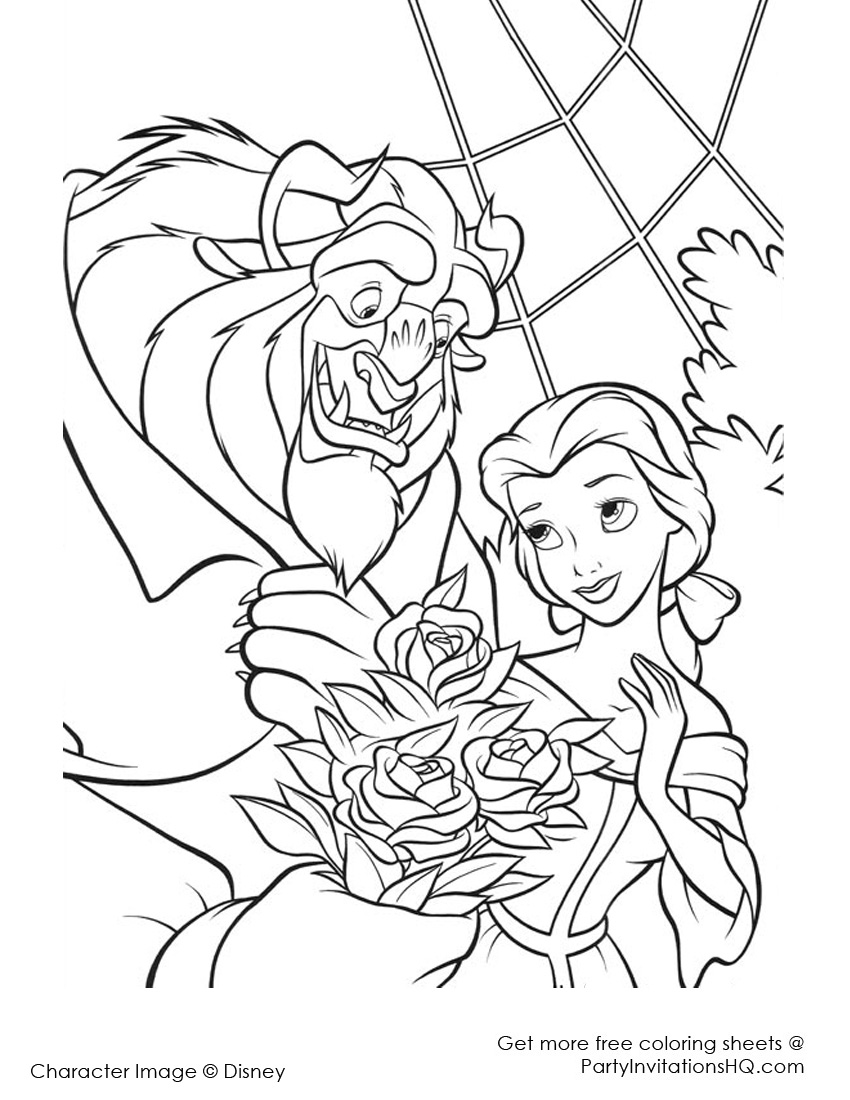 850x1100 Beauty And The Beast Characters Coloring Pages