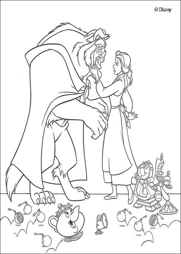 607x850 Beauty And The Beast Coloring Pages