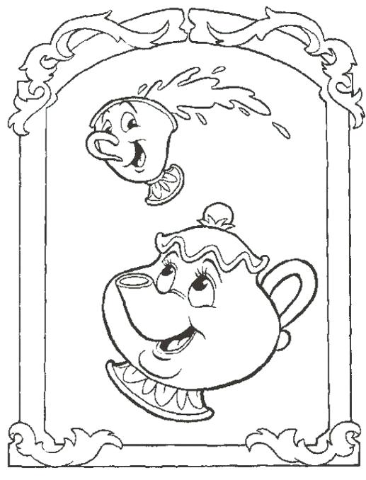 517x678 All Characters Beauty And Beast Coloring Page Beauty And