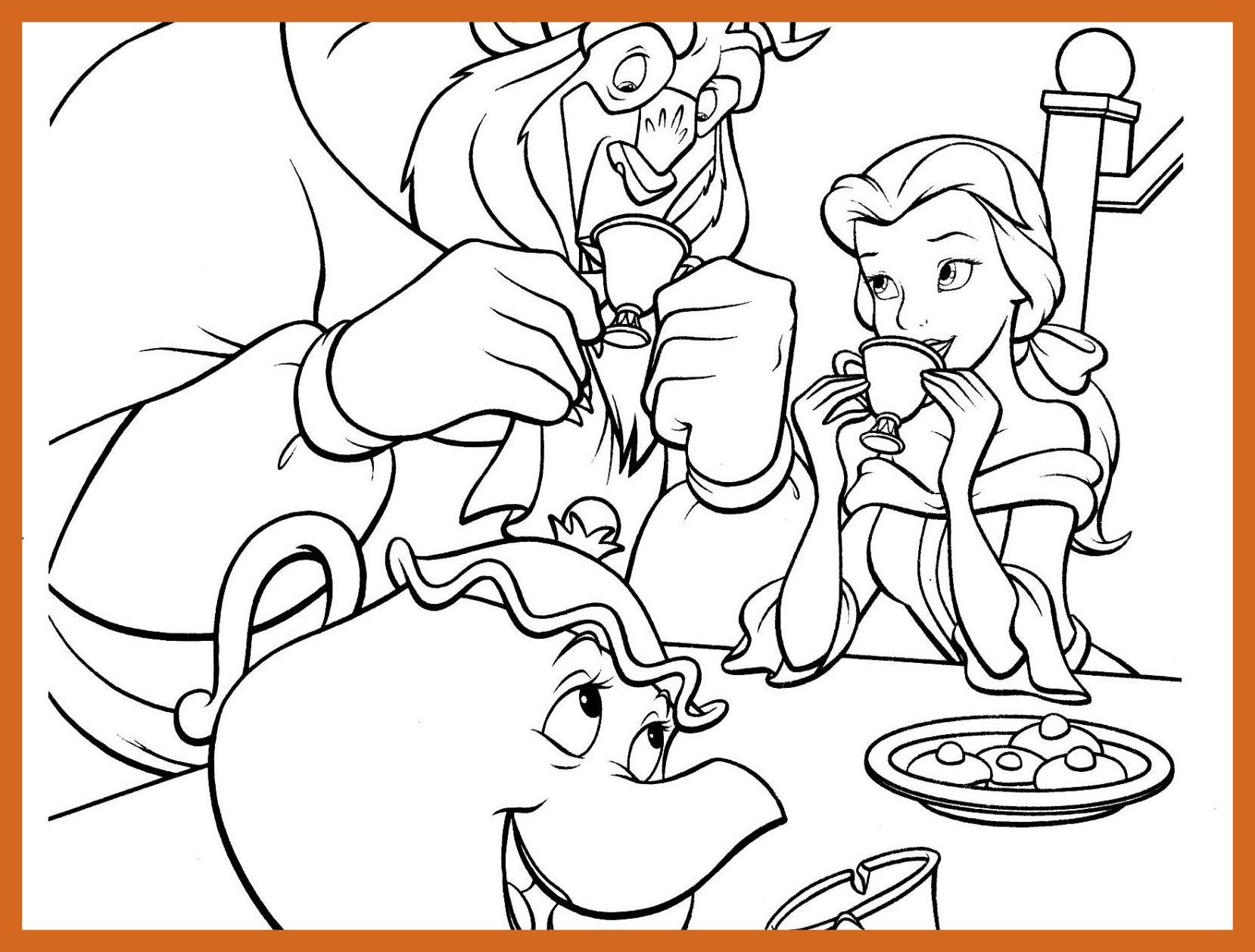 1658x1258 Inspiring Disney Beauty And The Beast Coloring Pages General