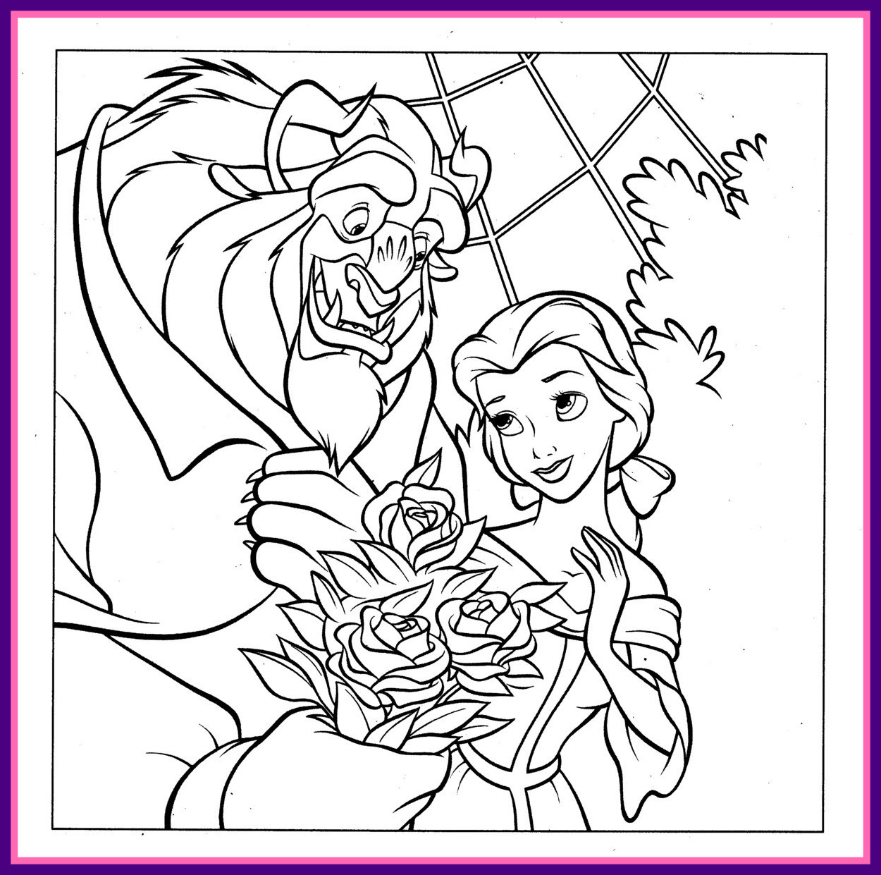 1250x1241 Awesome Beauty And The Beast Coloring Pages Disney On Vampirina