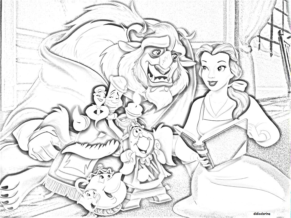 1024x768 Security Beauty And The Beast Adult Coloring P