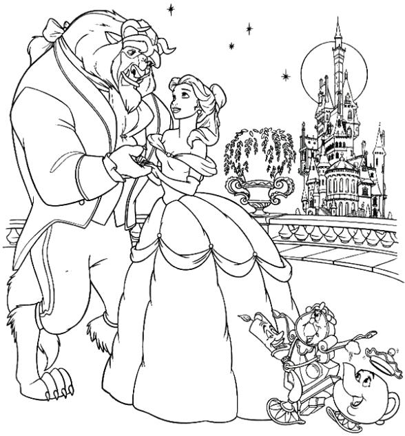 588x633 Beauty And Beast Coloring Pages On Coloring Beauty And