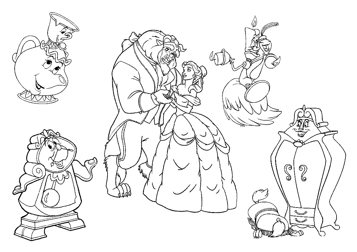 Beauty And The Beast Rose Coloring Pages