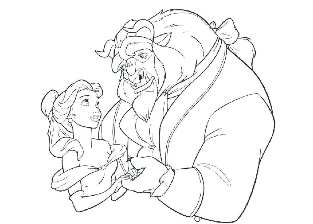 1048x749 Beauty And The Beast Coloring Beauty And The Beast Coloring