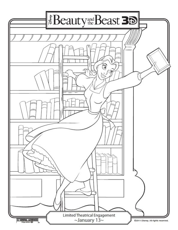 595x768 Beauty And The Beast Coloring Pages Belle Belle Touches Beast