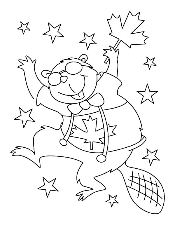 600x771 Beaver Dance On Canada Day Coloring Pages