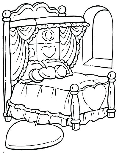 400x512 Bed Coloring Pages Bed Coloring Page Coloring Page Bed Objects