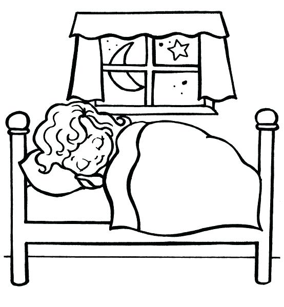 554x599 Bed Coloring Pages Coloring Page Bed Objects Printable Coloring