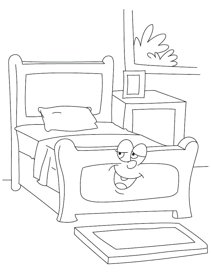 738x954 Clean Bedroom Black And White Coloring Page Bedroom Coloring Pages