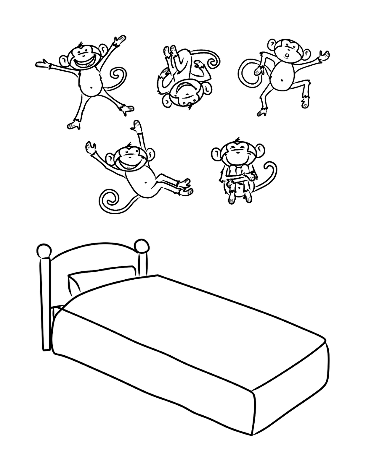 1236x1600 Bed Coloring Page 57 Objects Printable Pages Inside