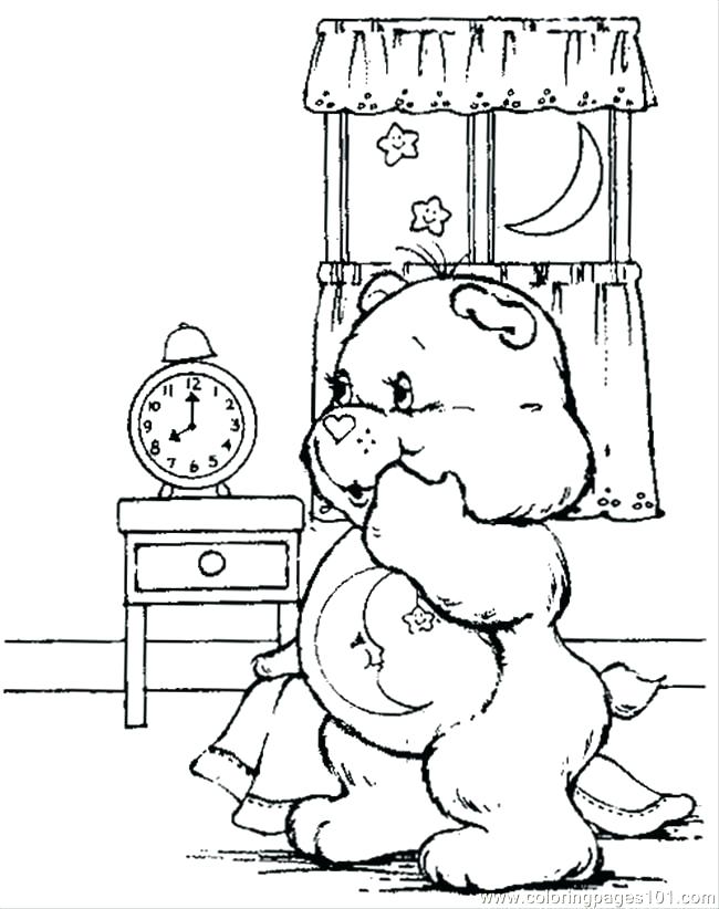 650x822 Bed Coloring Page Bed Coloring Page Bed Time Care Bear Coloring