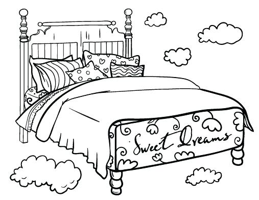 507x392 Bedroom Coloring Pages Bed Coloring 7 My Bedroom Coloring Pages