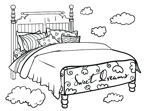 507x392 Bedtime Coloring Pages Bed Coloring Pages Printable Bed Coloring