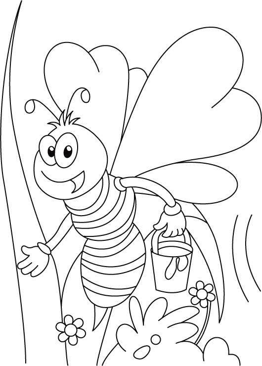 530x740 Bee Coloring Pages Bring Honey