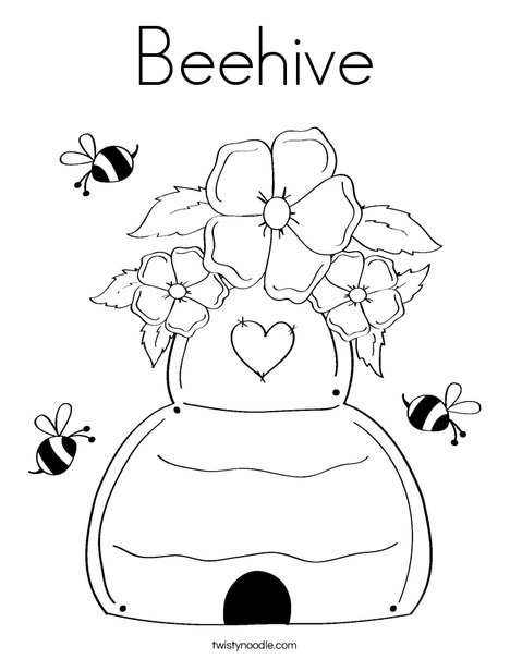 468x605 Beehive Coloring Page